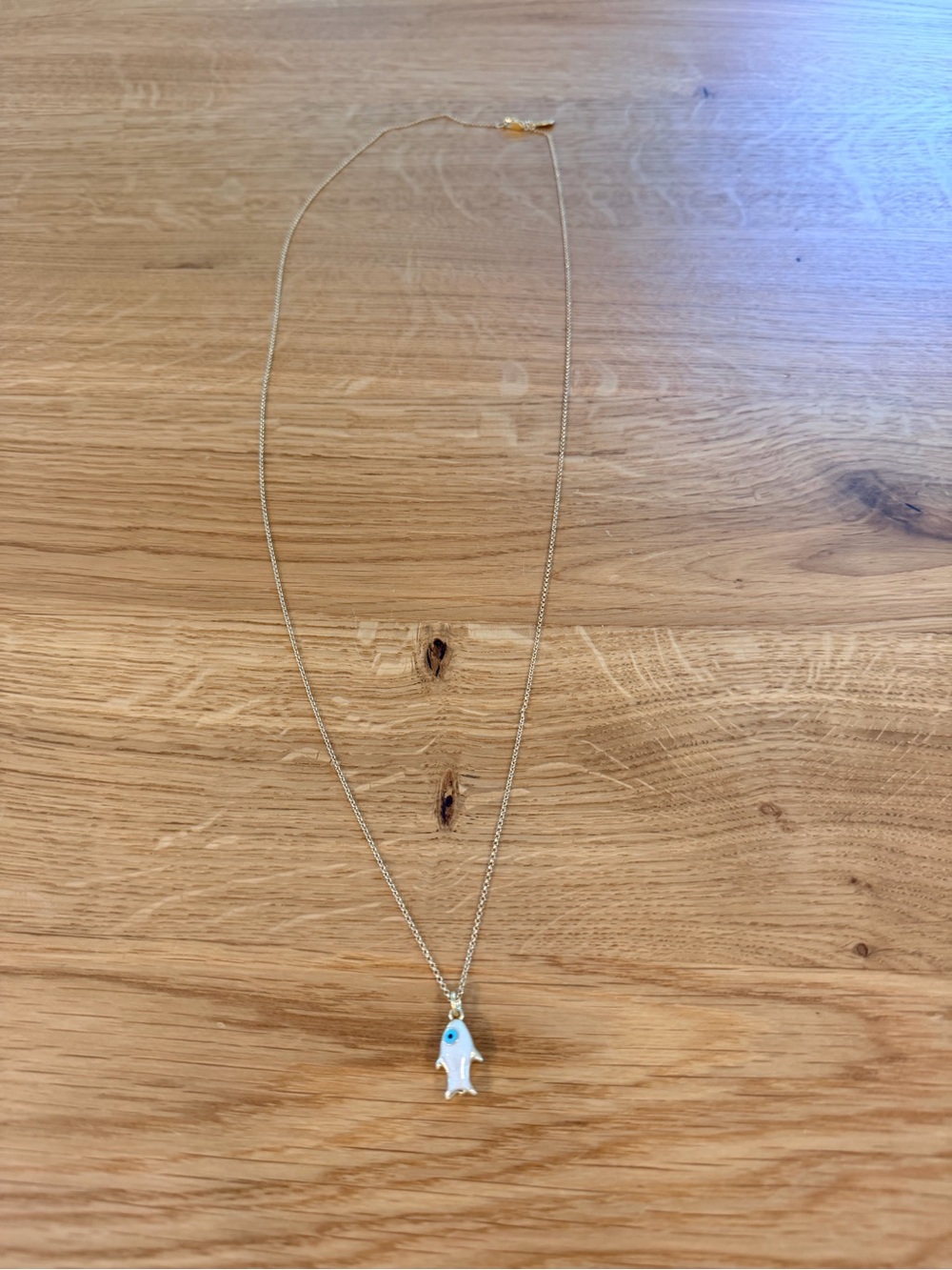Clare V Rolo chain charm Necklace with Pearl Sardine Charm NWT $210